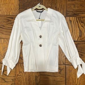 *NWT ZARA Button Peplum Top